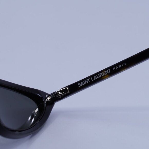 Saint Laurent SL703 002 Sunglasses Dark Havana Cat Eye Frame, Grey Lenses - Picture 6 of 10